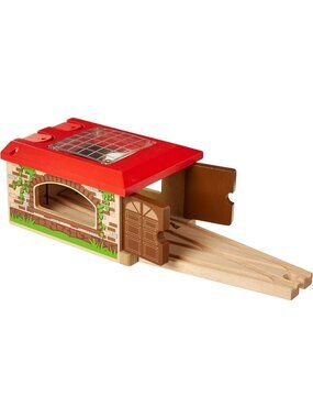 Wooden Train Engine Shed with Double Gate - Compatible with Major Wooden Train
